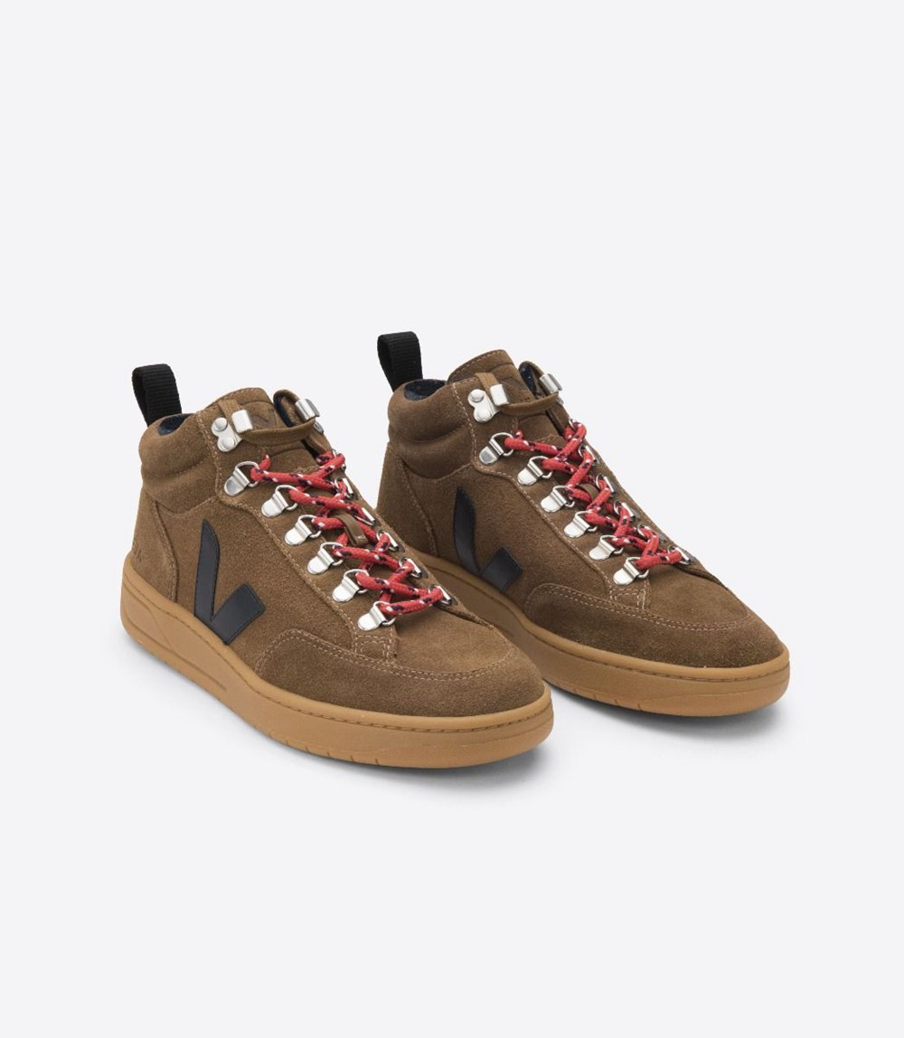 Tenis Veja Hombre - Roraima Suede - Marrom/Negros - 867EUALXW